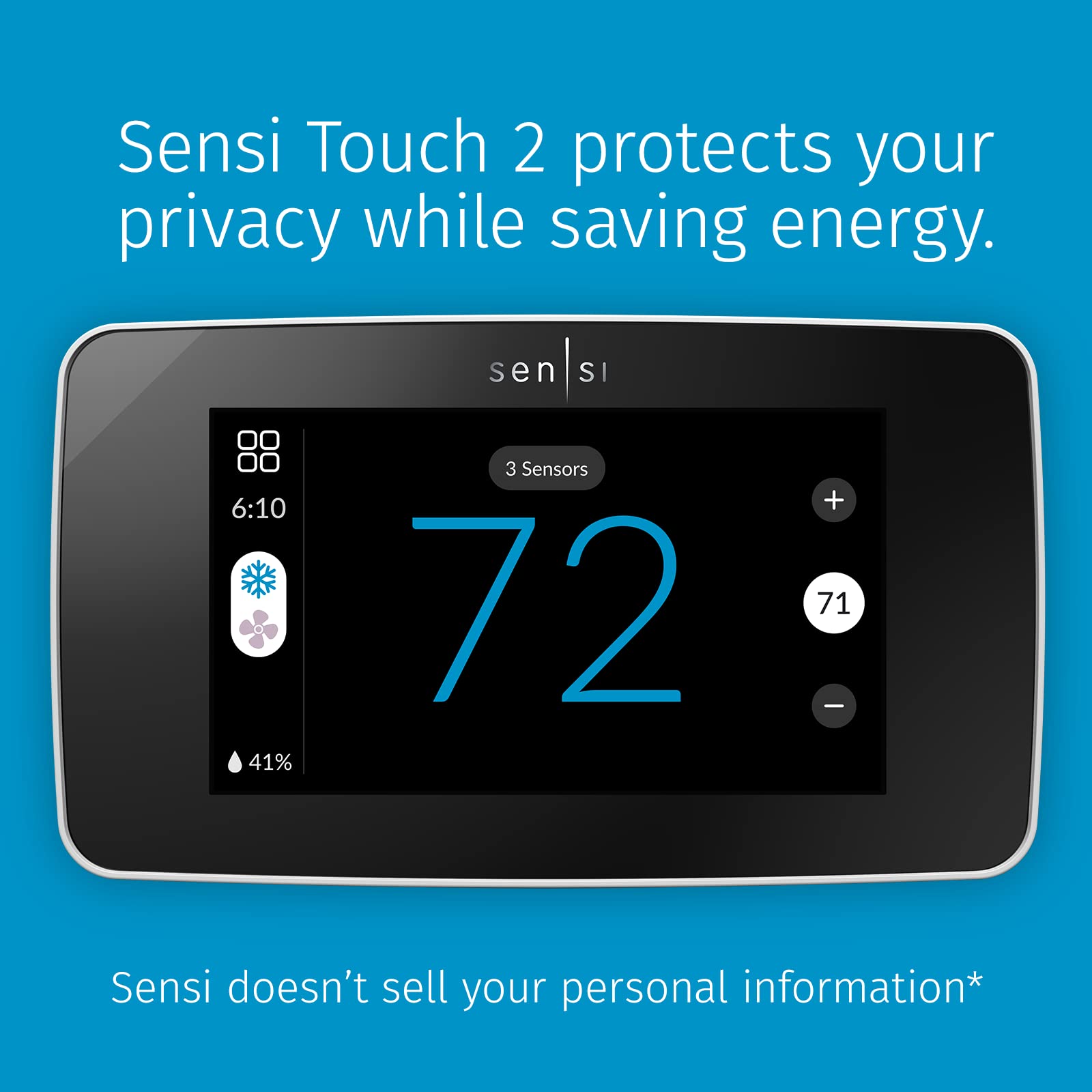 Emerson Sensi Touch 2 wifi setup screen shows quick wireless connection.
