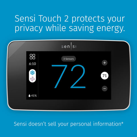 Emerson Sensi Touch 2 wifi setup screen shows quick wireless connection.
