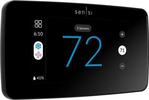 Emerson Sensi Touch 2 display showing clear temperature control and comfort