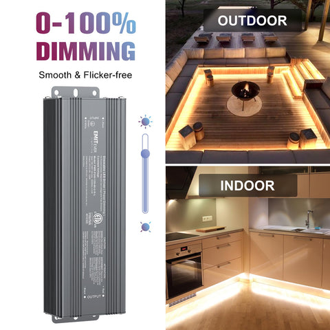 EMITEVER 120W dimmable LED driver with dimmer compatibility for Lutron and Leviton
