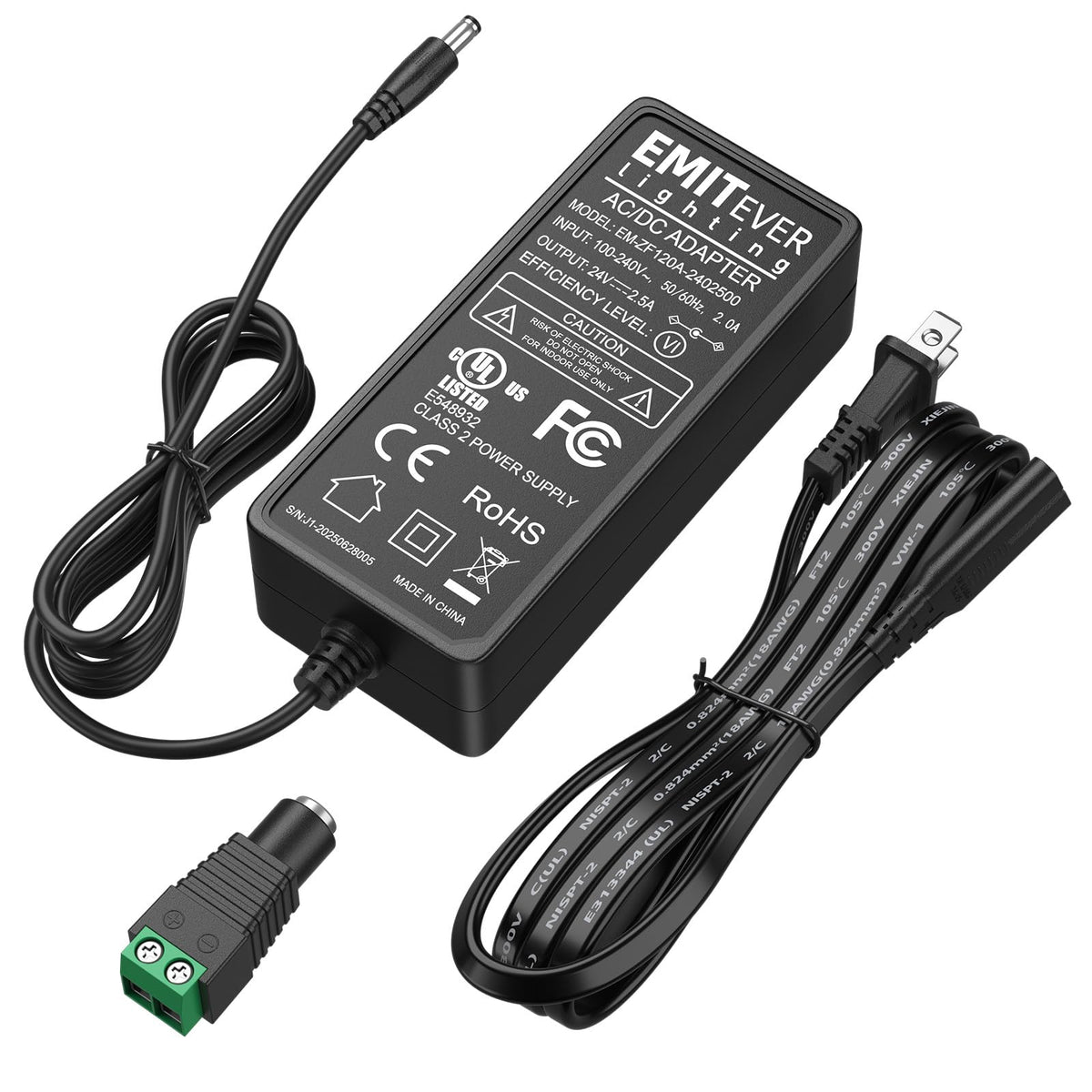 EMITEVER 24V power supply front view for LED strip lighting