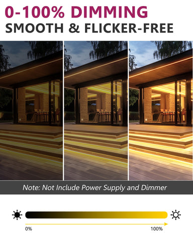 EMITEVER 24V LED strip shown with safe-to-touch surface and UL-listed safety features.
