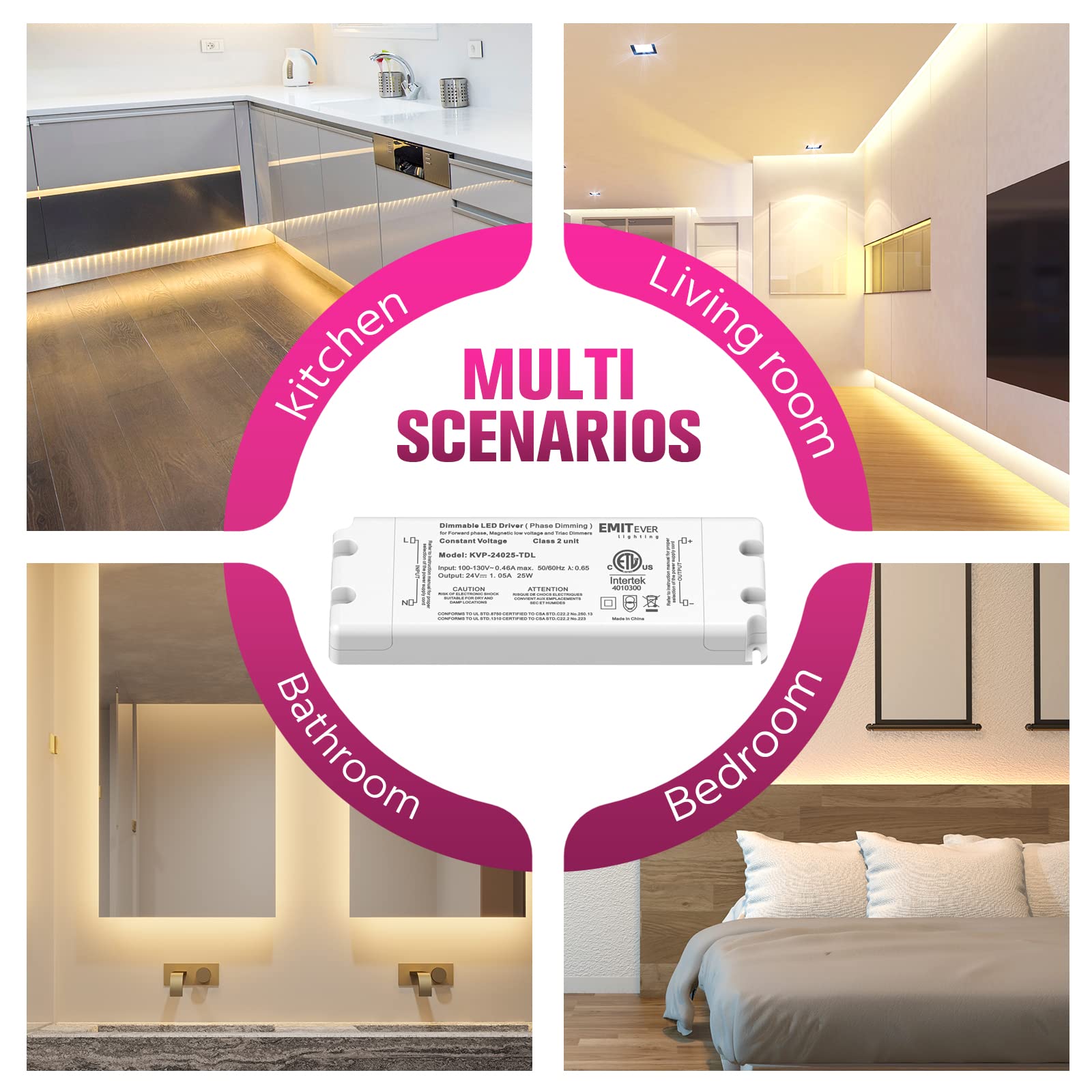 IP30 rating supports dry and damp spaces like under cabinets and display areas.