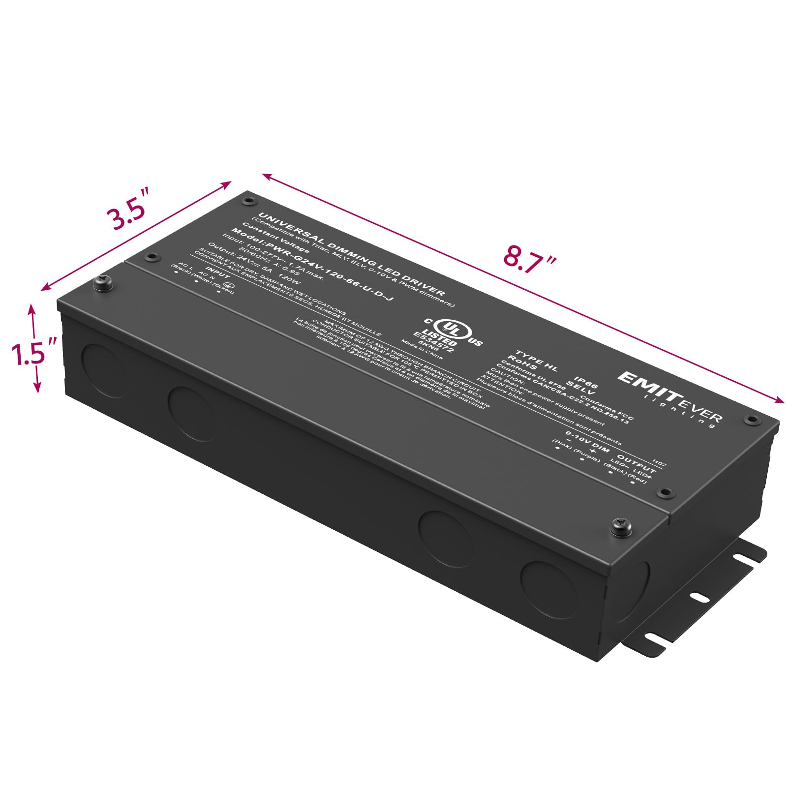 EMITEVER 5-in-1 dimming technology for versatile control.