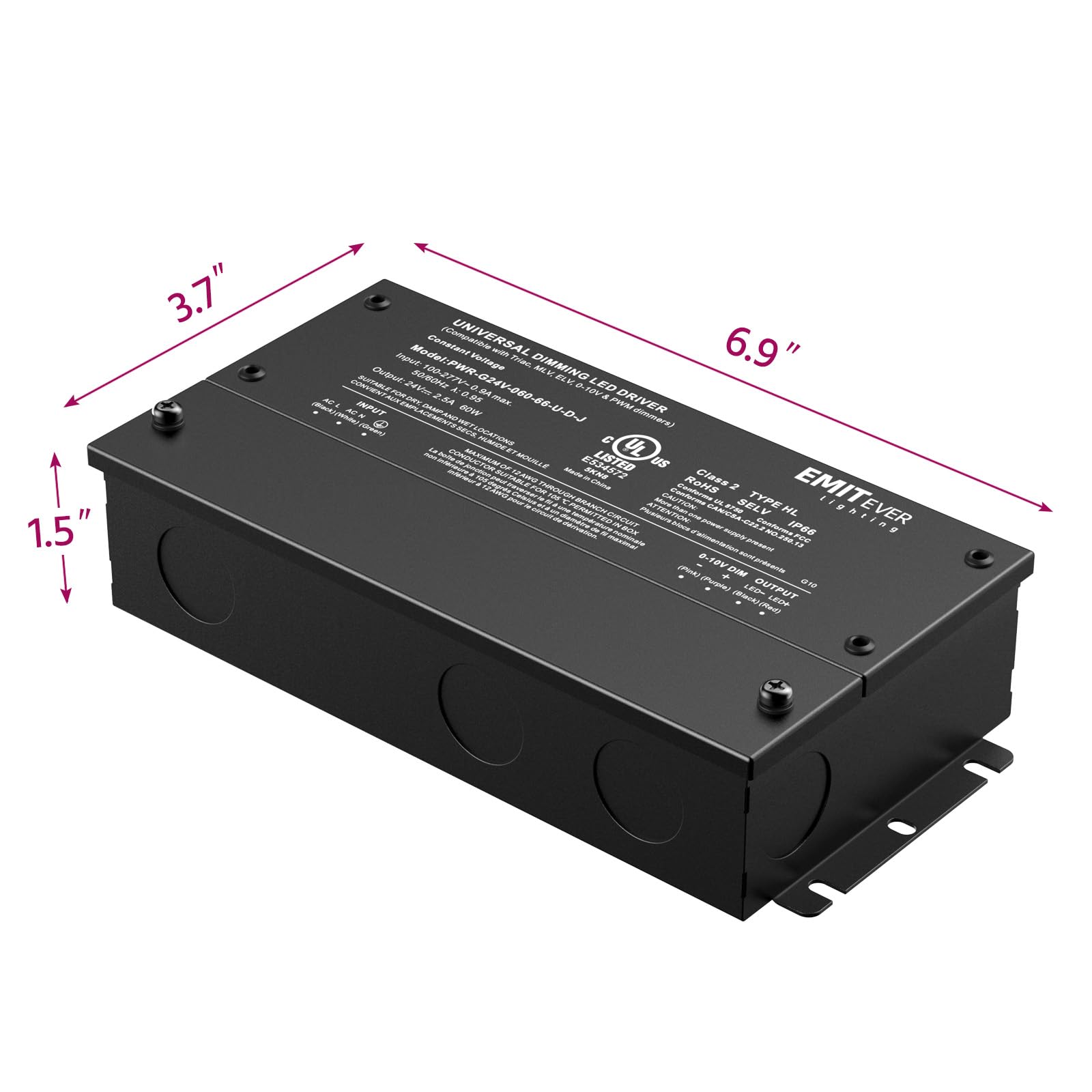 EMITEVER 60W dimmable LED driver dimming options image with versatile controls.