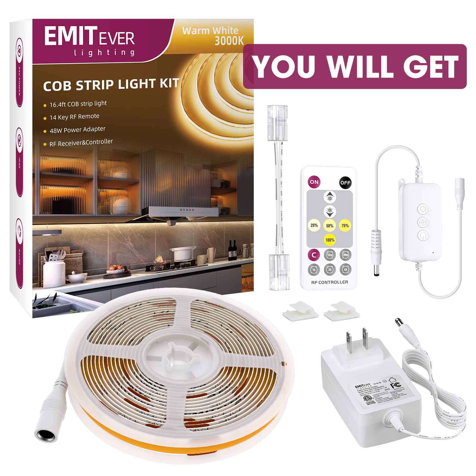 EMITEVER ambient room lighting using dense COB for even coverage