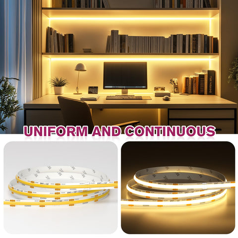 EMITEVER COB LED strip runs on 24V DC for reliable performance