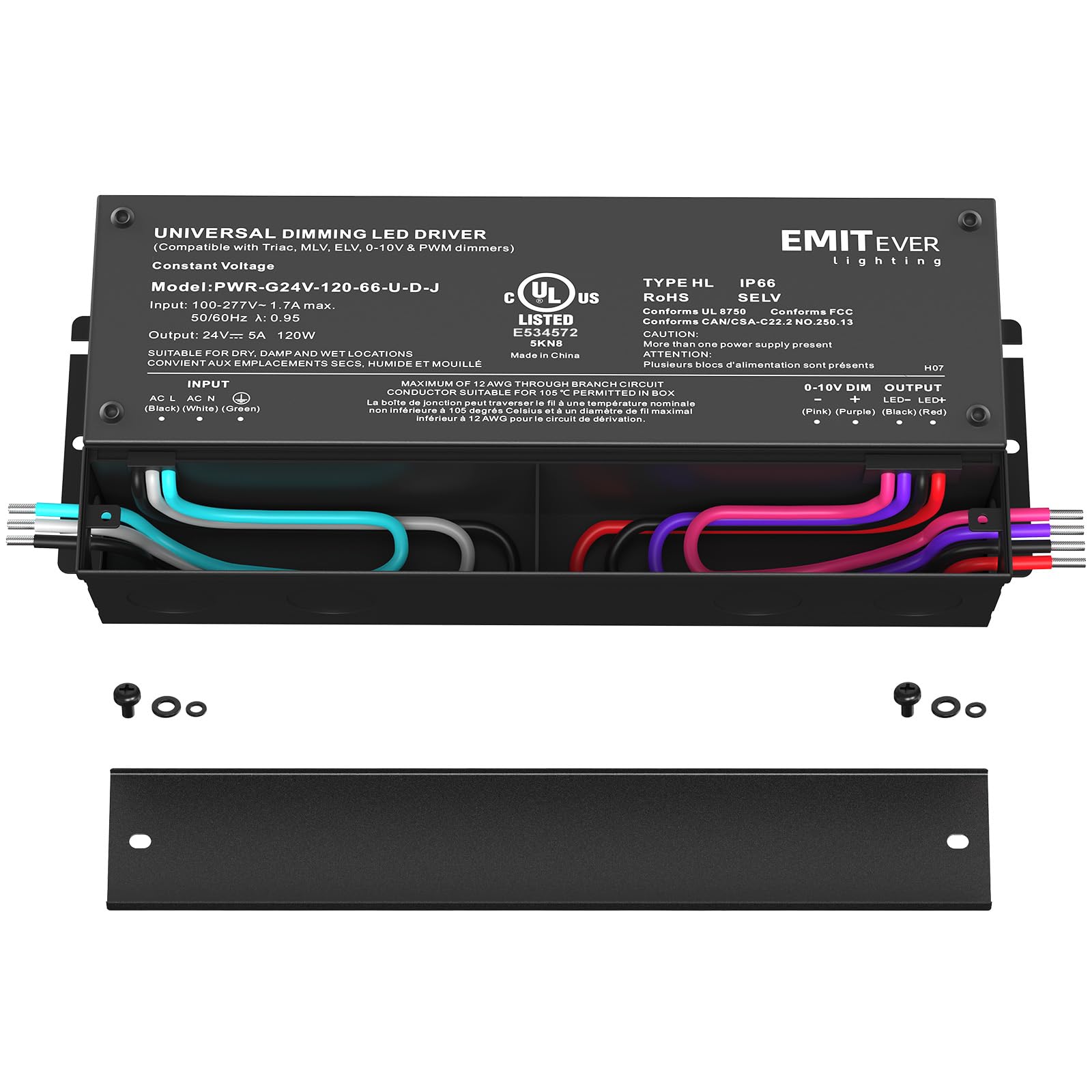 EMITEVER IP67 waterproof LED driver for indoor and outdoor use.