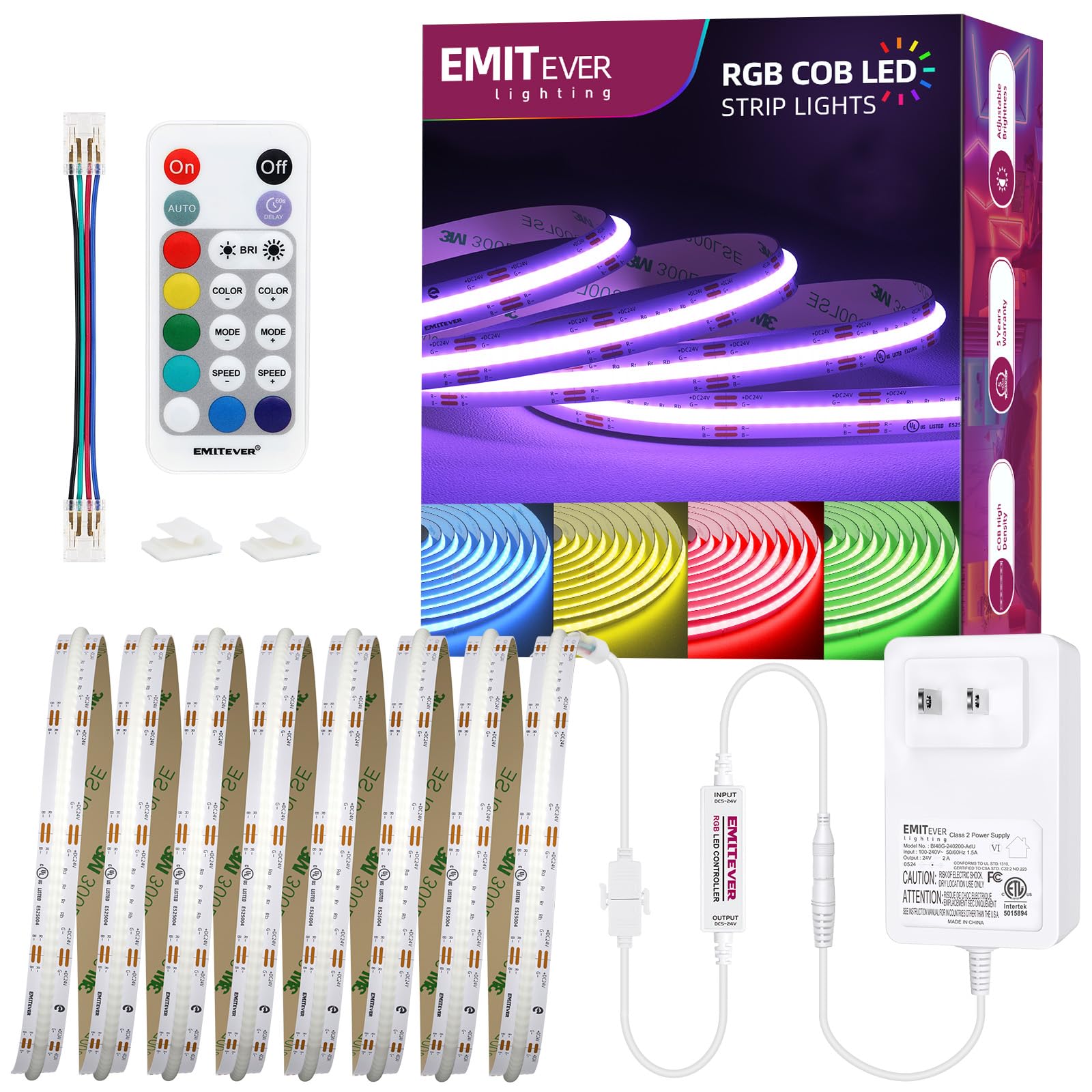EMITEVER RGB strip light on TV backlight delivering vivid, seamless color.