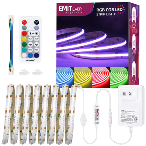 EMITEVER RGB strip light on TV backlight delivering vivid, seamless color.