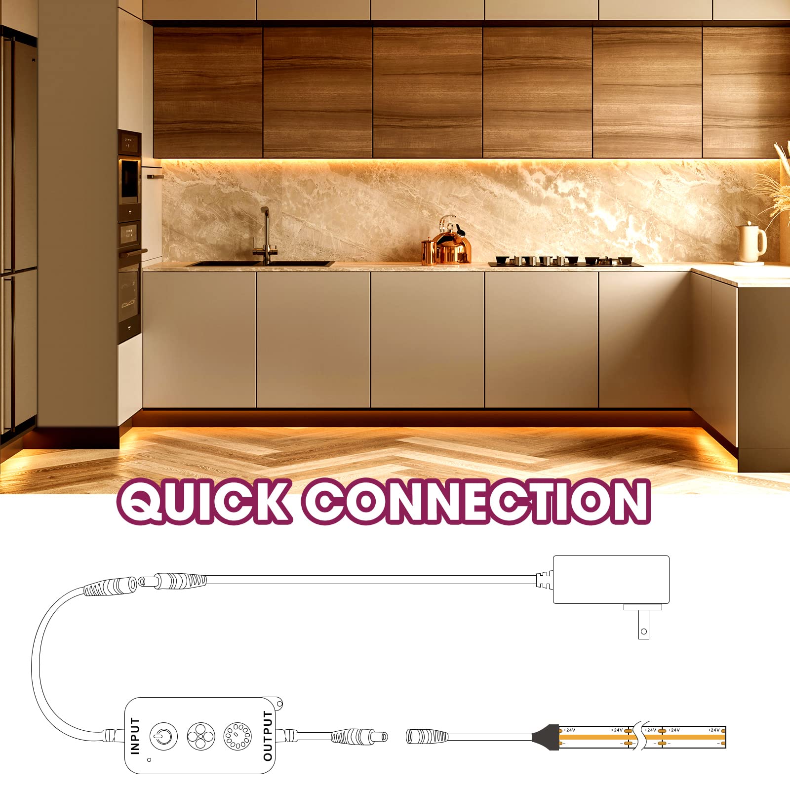 EMITEVER under-cabinet lighting setup for practical task lighting