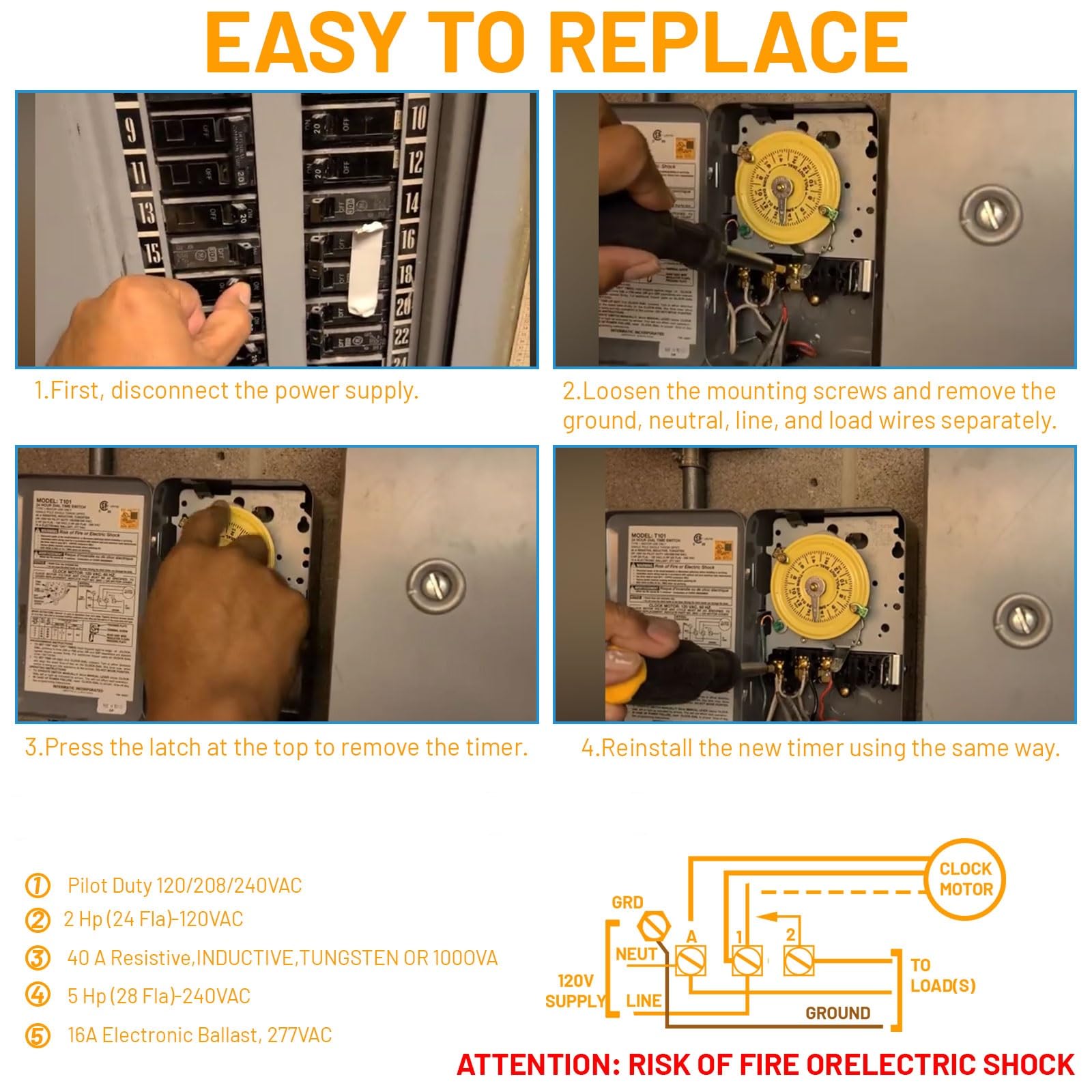 Emnrod T101 120V SPST system wiring for safe line and load connections.