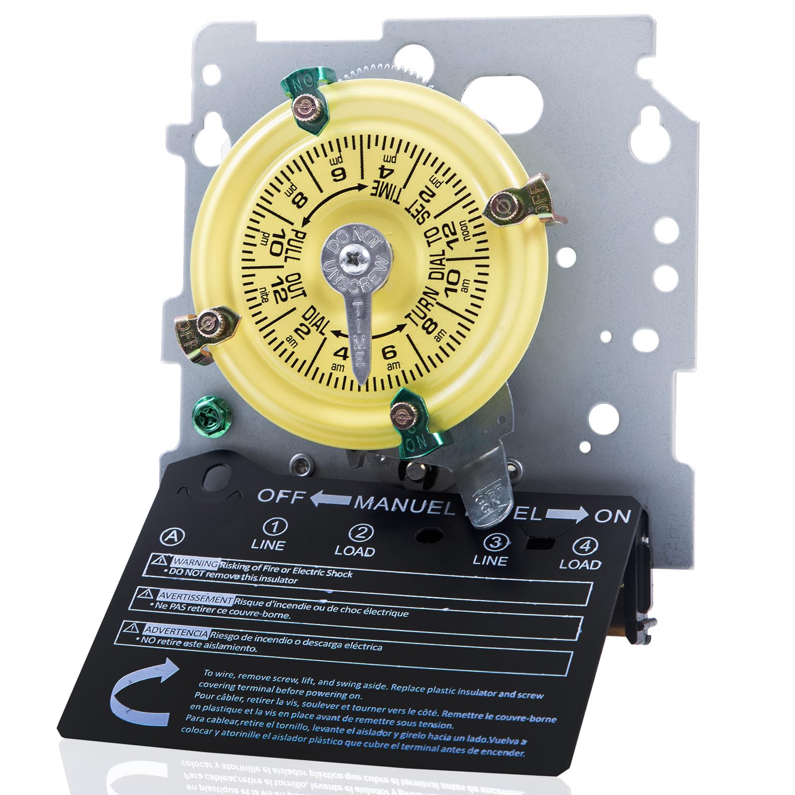 Emnrod T104M timer mechanism front view for reliable 240V control