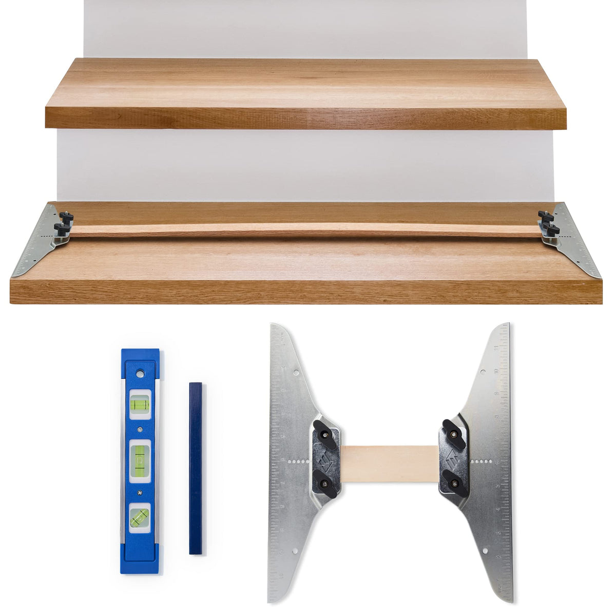 Empire of Electronics Staircision angle gauge in action for precise stair measurements