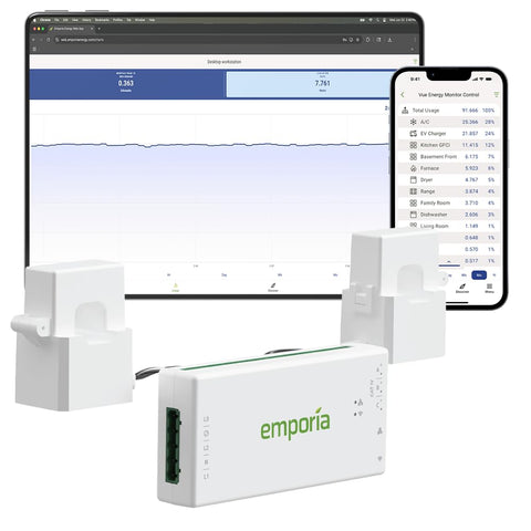Emporia Vue 3 front view energy monitor for real-time power monitoring