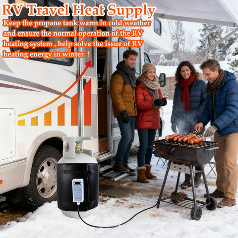 Emsiok 75-inch power cord reaches distant outlets during camping.