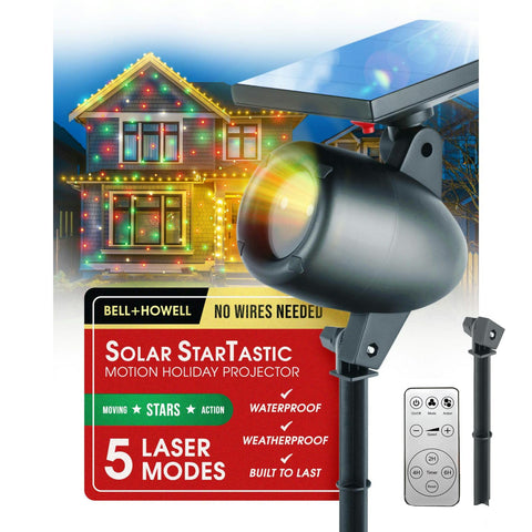 EMSON Startastic solar projector displays snowflakes on the house for festive evenings
