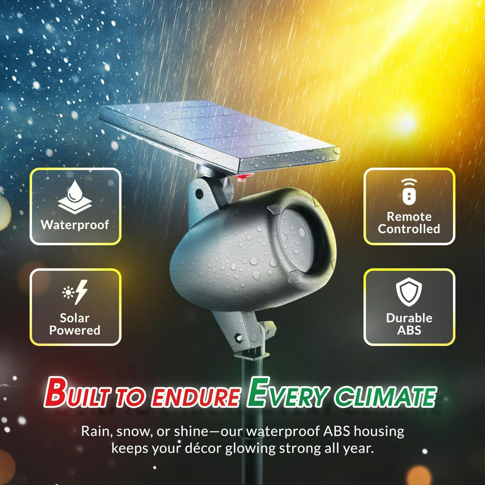 EMSON Startastic waterproof design withstands rain and snow for year-round use