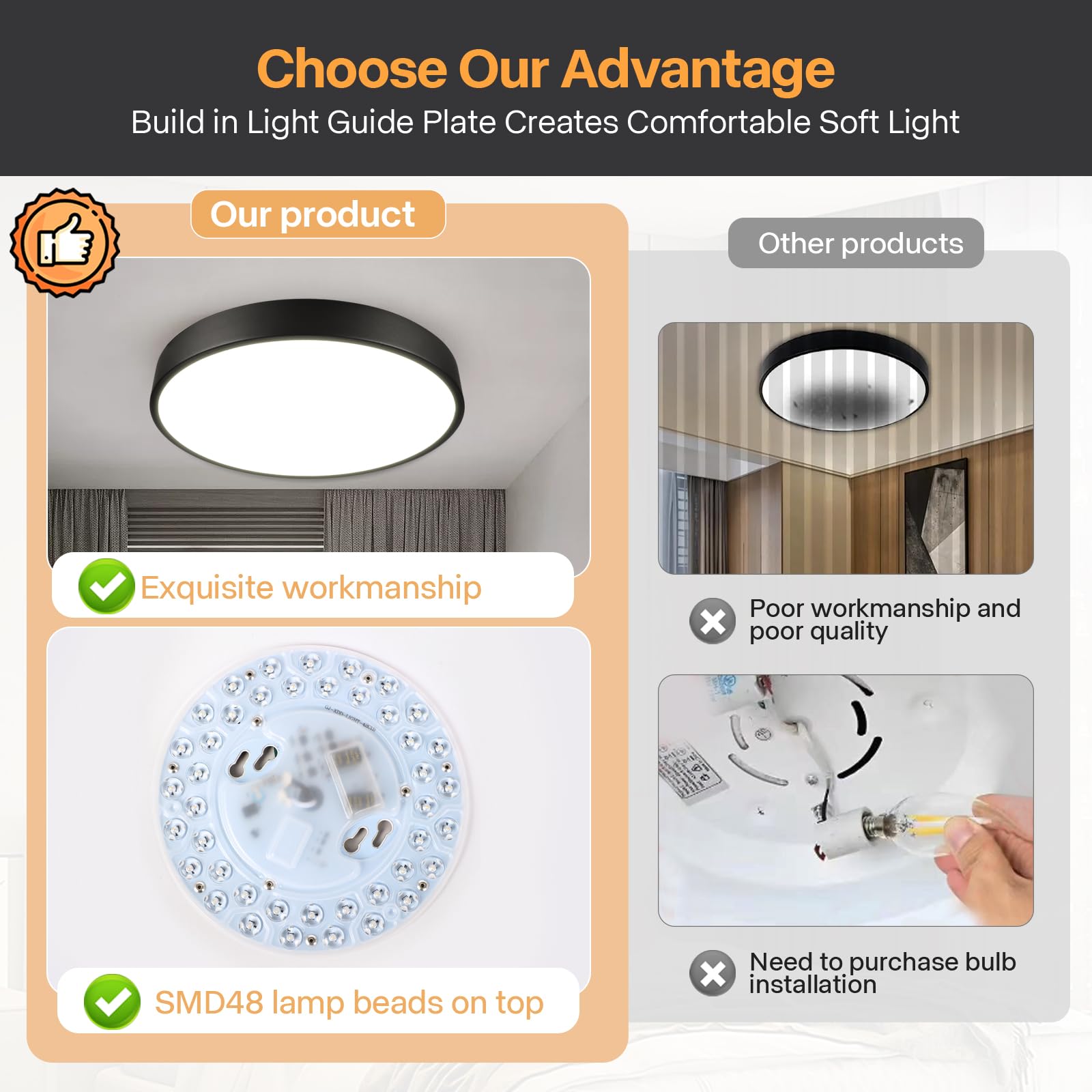 ENATECLITE bedroom lighting for warm or neutral ambience