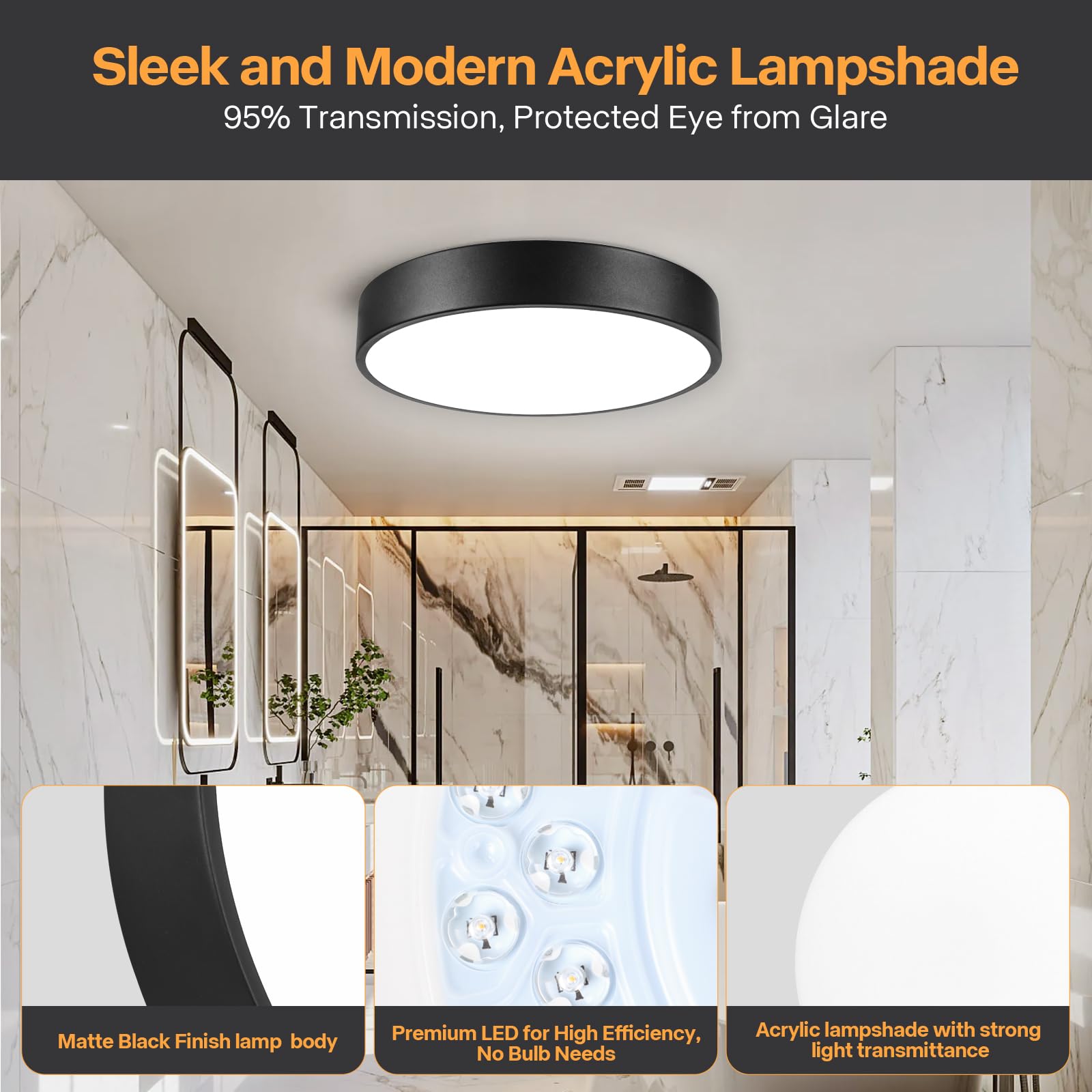 ENATECLITE low-profile flush mount blends with modern ceilings