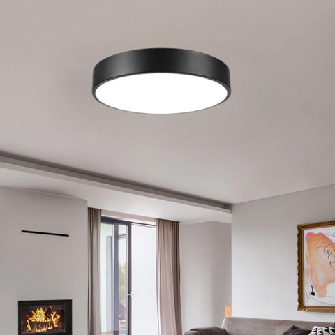 ENATECLITE matte black flush mount ceiling light with even illumination
