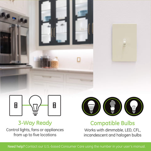 Enbrighten Almond Z-Wave Plus compatible with Alexa and Google Assistant.