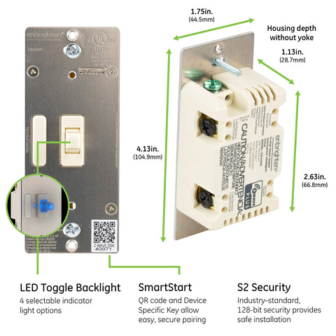 Enbrighten Almond Z-Wave Plus range extender for wider home coverage.