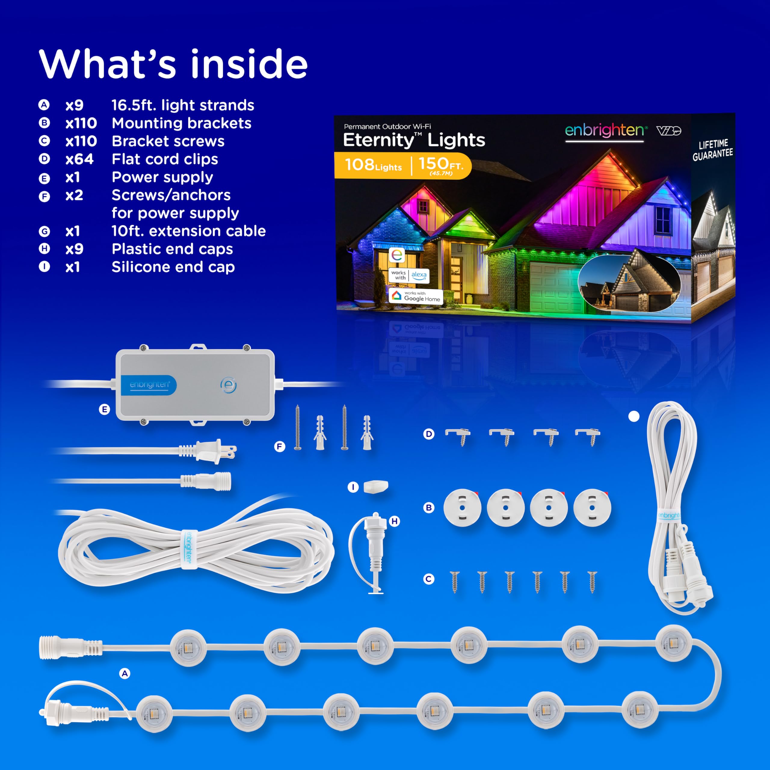 End-cut capability of Enbrighten Vibe Eternity strands for precise layout tuning.