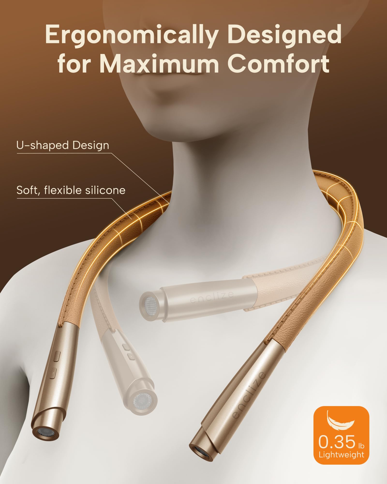 Enclize neck reading light is lightweight and flexible for comfortable wear