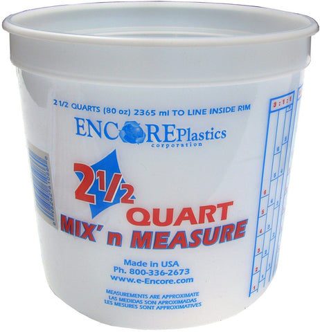 Encore Plastics LS61086 mix-n-measure container without lids for quick measuring and pouring