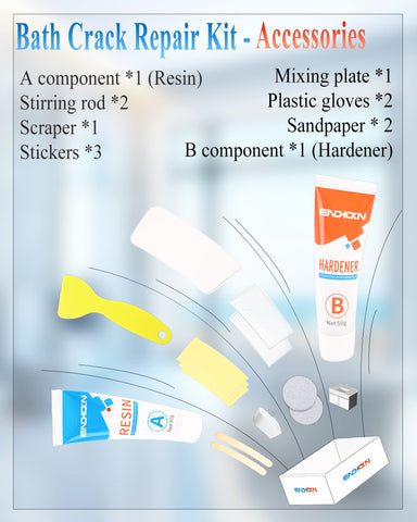Endhokn Bath Repair Kit White drying stage captures quick set time.