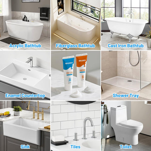 Endhokn Bath Repair Kit White included tools case keeps all accessories organized.