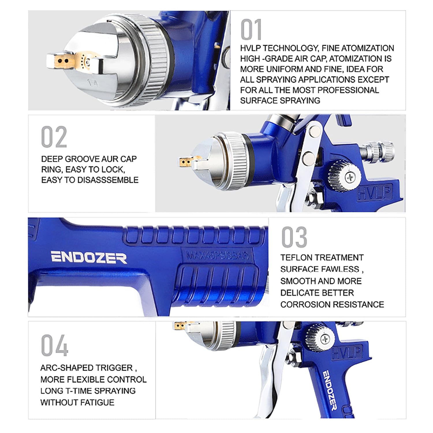 Endozer 1000cc aluminum cup enables longer, uninterrupted spraying.