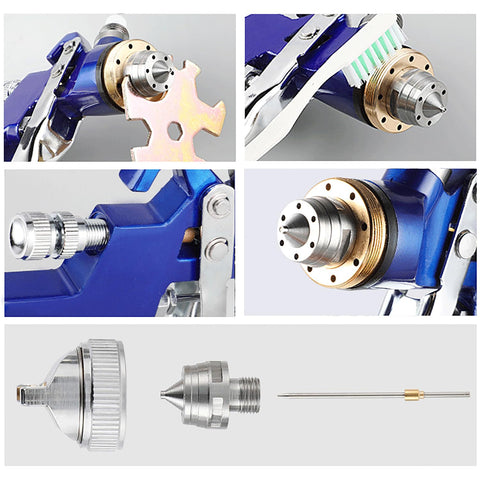 Endozer brass HVLP housing provides durable, uniform atomization.