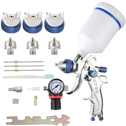 Endozer professional HVLP spray gun with 20 oz gravity cup for smooth automotive finishes.