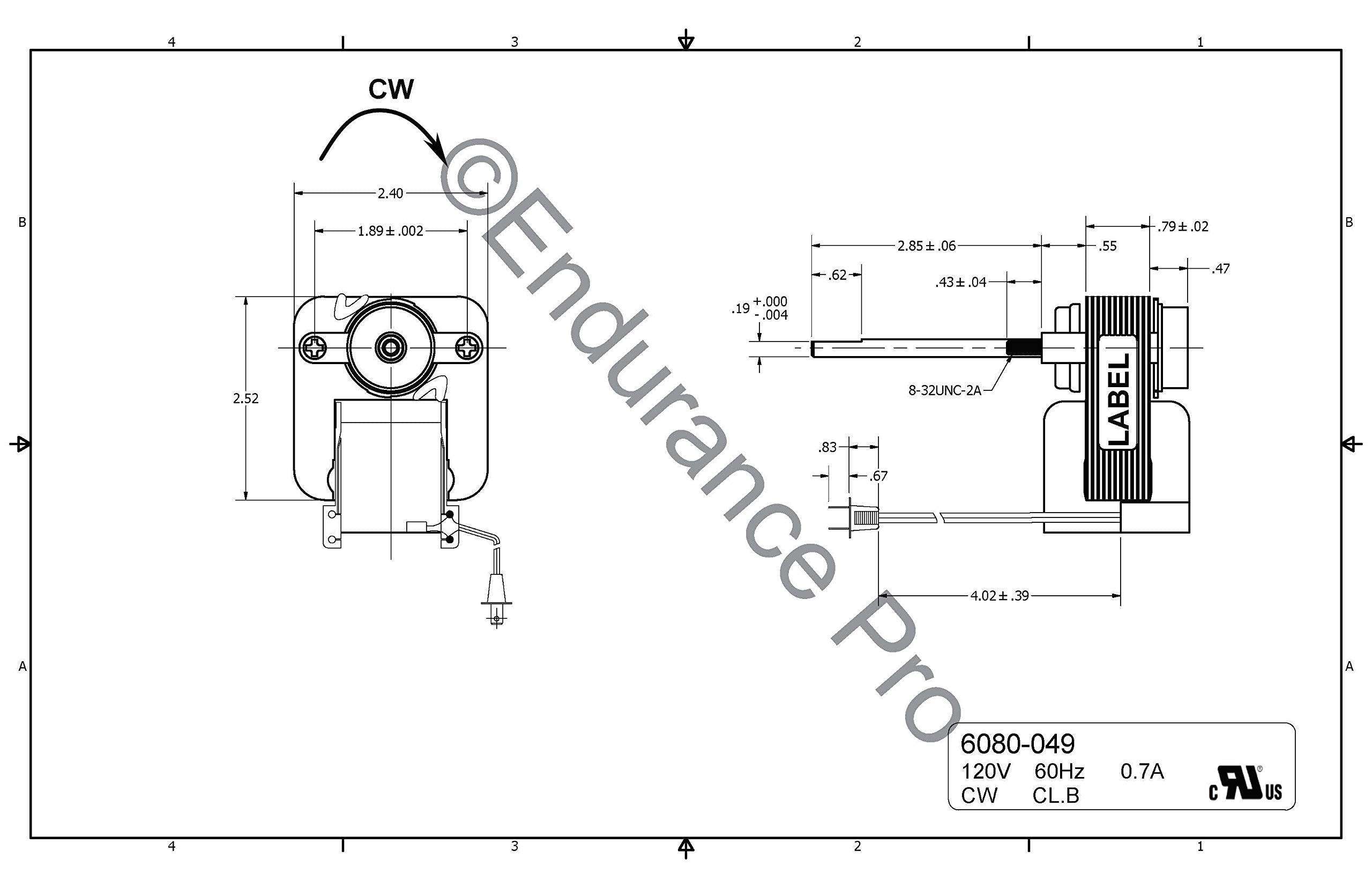 Endurance Pro blower wheel focus indicates compatible sizing for reliable ventilation