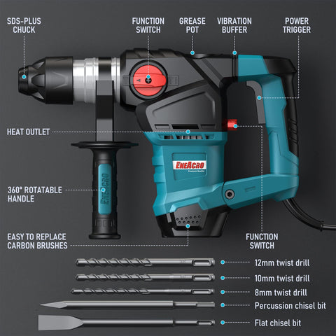 ENEACRO rotary hammer motor with heat-resistant copper windings