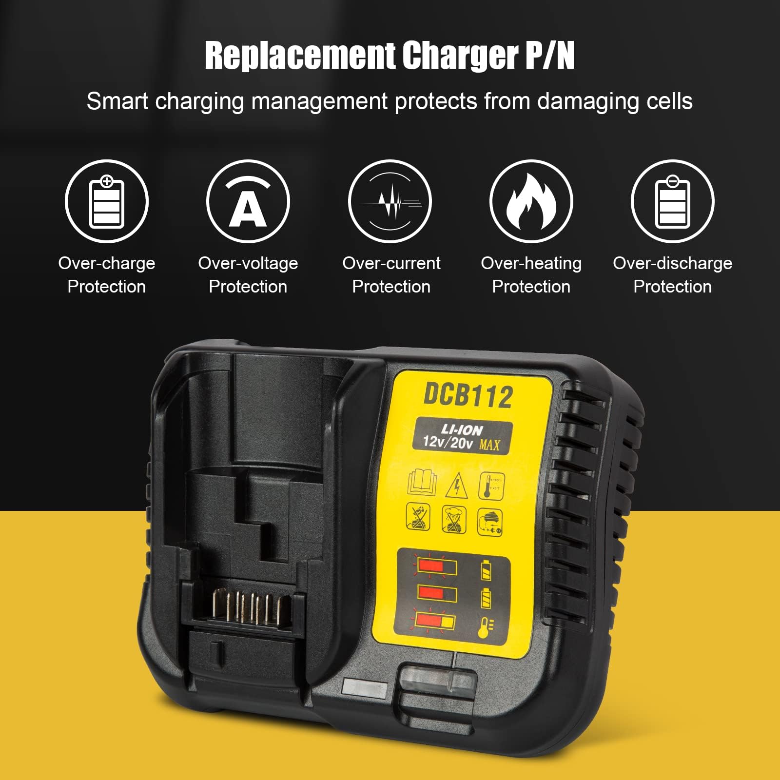 Enerblitz DCB112 charging on a workbench in a tidy setup
