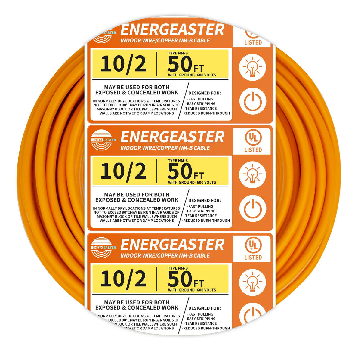 Energeaster 10/2 NM-B orange coil for indoor wiring