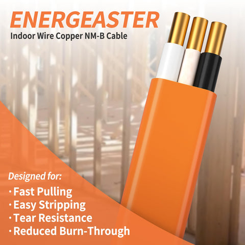 Energeaster 2-conductor 10-gauge copper wire ready for robust circuits.