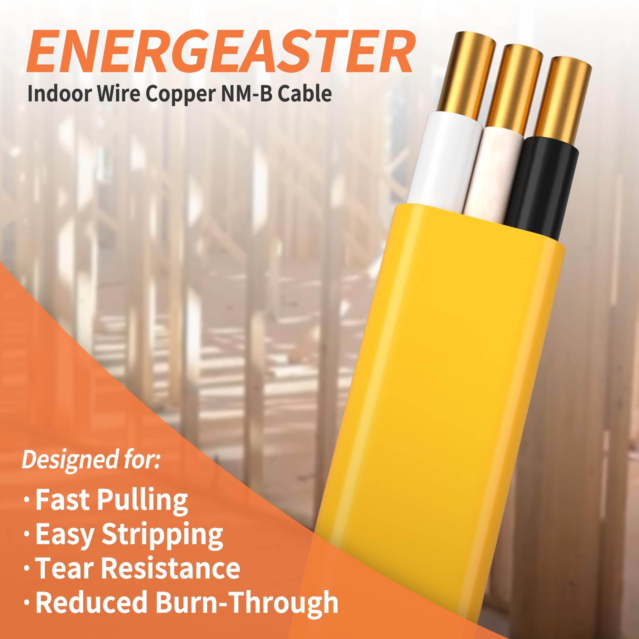 Energeaster NM-B ground wire with protective paper for safer circuits.