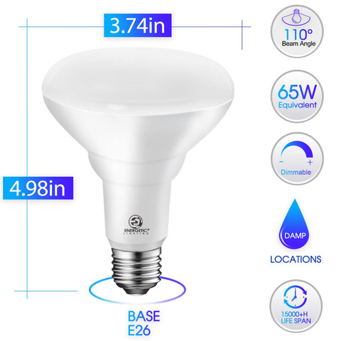 Energetic BR30 LED recessed bulbs warm white 3000K ideal for inviting living spaces.