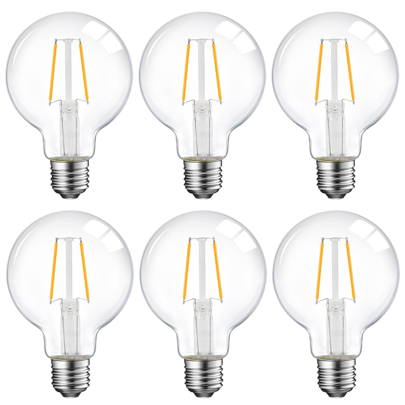 Energetic Lighting 5W dimmable G25 globe bulb with clear glass filaments for vintage ambiance