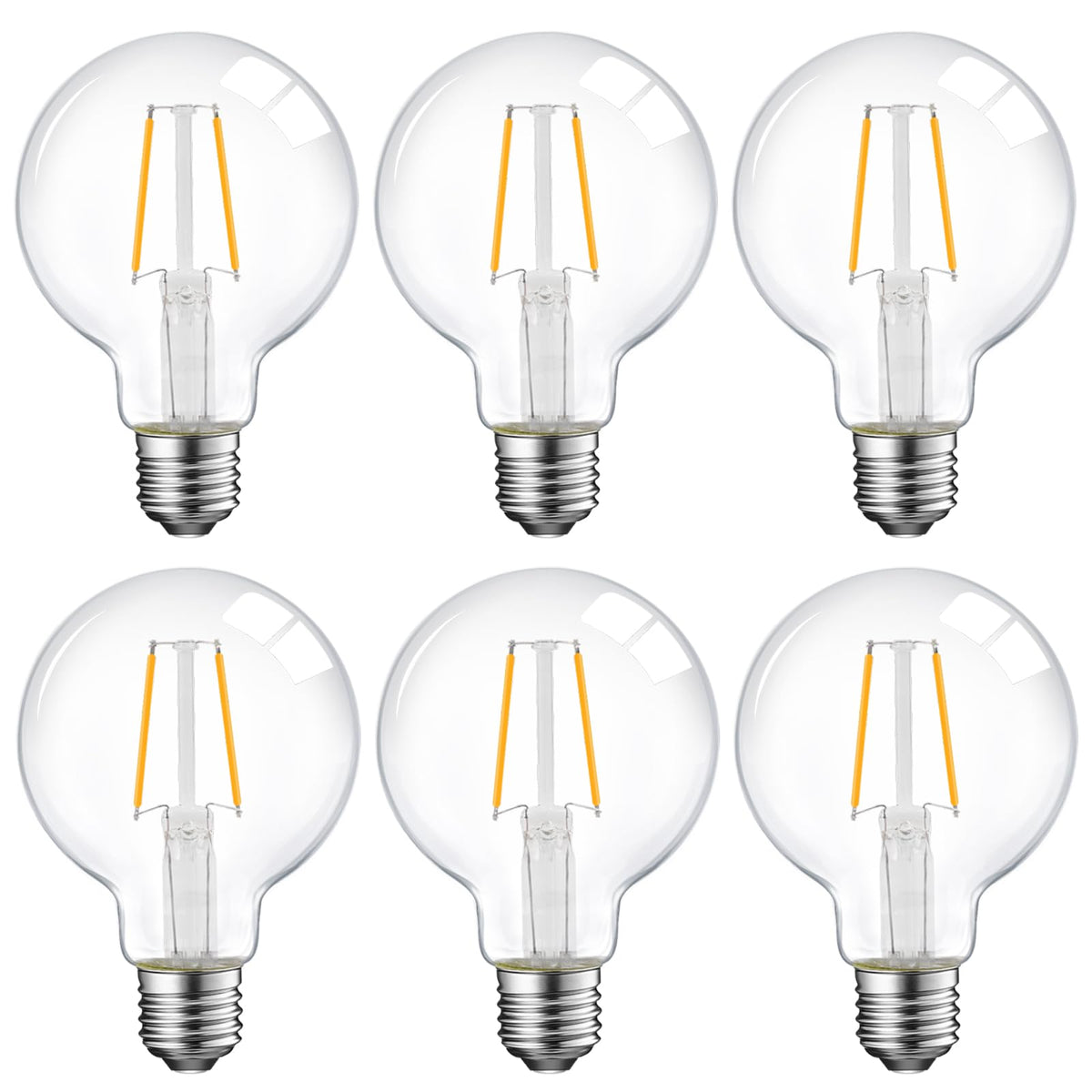 Energetic Lighting 5W dimmable G25 globe bulb with clear glass filaments for vintage ambiance