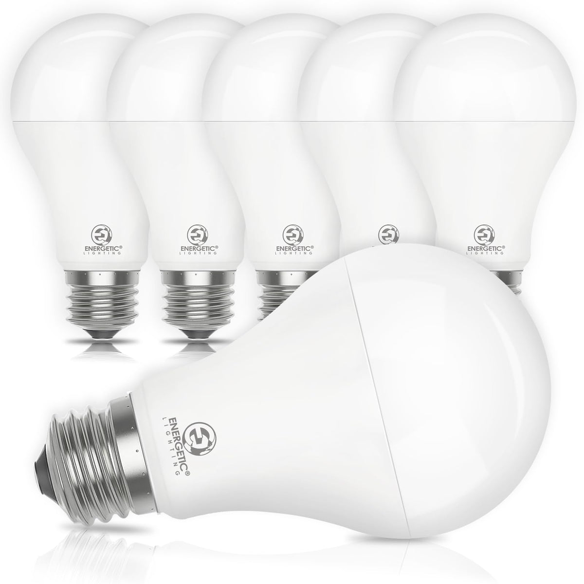 Energetic Lighting six-pack A21 LED bulbs provide bright 2600 lumens for living rooms