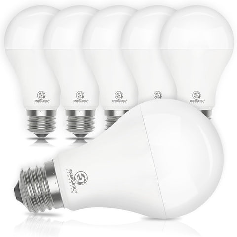 Energetic Lighting six-pack A21 LED bulbs provide bright 2600 lumens for living rooms