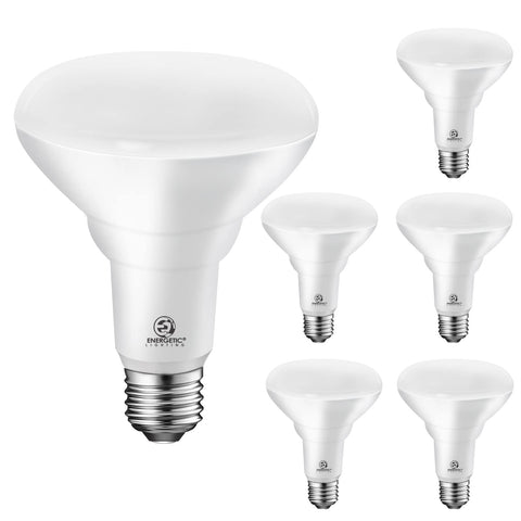 Energetic Lighting BR30 bulbs pack-front view showing energy-efficient room lighting