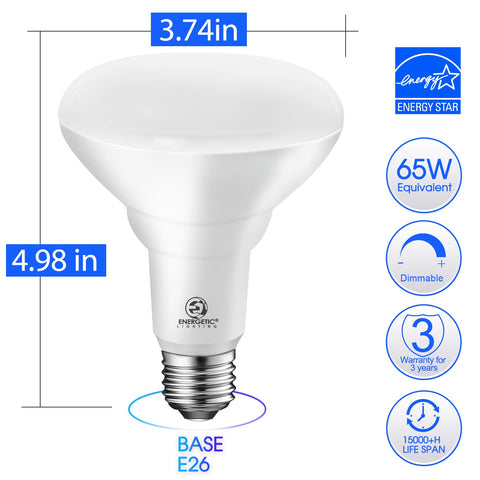 Energetic Lighting BR30 dimmable bulb enables smooth brightness control for mood-aware lighting.
