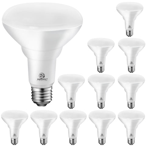 Energetic Lighting BR30 LED bulbs close-up showing 650 lumens for bright recessed lighting