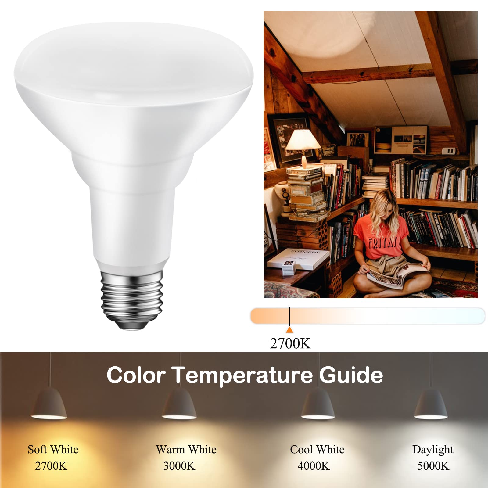 Energetic Lighting BR30 LED recessed bulb damp-rated for interiors.